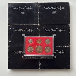 Lot of 6 - United States Proof Coin Set 1980